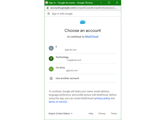 Choose a Google Account